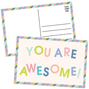 sweetzer & orange you are awesome cards postcards pack (60 post cards) 4x6 postcards for kids and adults. positive affirmations cards, kindness cards, employee appreciation awesome notes