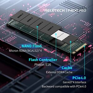 Reletech 2TB M.2 SSD, for PS5 Expansion PCIe Gen 4X4 NVMe Internal Gaming SSD Up to 5,000 MB/s PCIexpress 4.0 Solid State Drive for PC Laptop Desktop（QLC, 2TB）