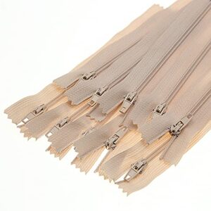 #3 beige nylon coil zipper closed end zippers bulk for diy tailor sewing crafts,bags,purses(20 pcs/pack,16 inch) shunli