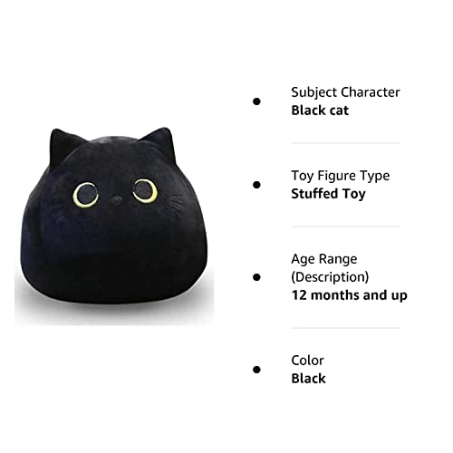 UEncounter Black Cat Stuffed Animal Plush Toy Creative Cat Shape Soft Pillow Toys Gifts Cute Dolls for Girlfriend Kids Baby Girls, 55cm/21.7in