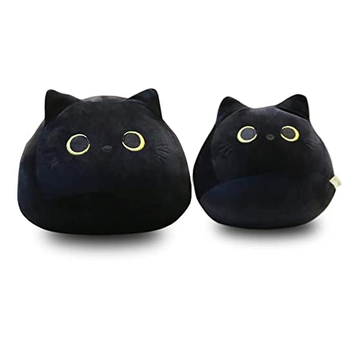 UEncounter Black Cat Stuffed Animal Plush Toy Creative Cat Shape Soft Pillow Toys Gifts Cute Dolls for Girlfriend Kids Baby Girls, 55cm/21.7in