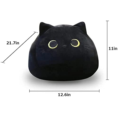 UEncounter Black Cat Stuffed Animal Plush Toy Creative Cat Shape Soft Pillow Toys Gifts Cute Dolls for Girlfriend Kids Baby Girls, 55cm/21.7in