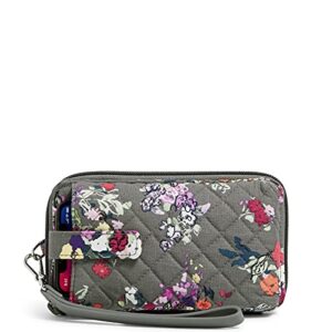 vera bradley women's cotton smartphone wristlet with rfid protection, hope blooms - recycled cotton, one size