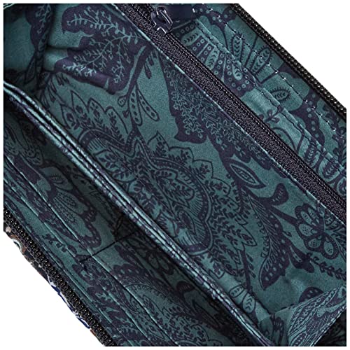 Vera Bradley Women's Cotton Accordion Wristlet With RFID Protection, Java Navy Camo - Recycled Cotton, One Size