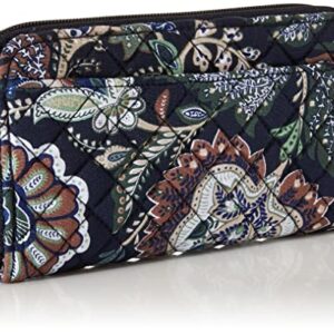 Vera Bradley Women's Cotton Accordion Wristlet With RFID Protection, Java Navy Camo - Recycled Cotton, One Size