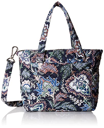 Vera Bradley Women's Cotton Multi-Strap Shoulder Satchel Purse, Java Navy Camo - Recycled Cotton, One Size