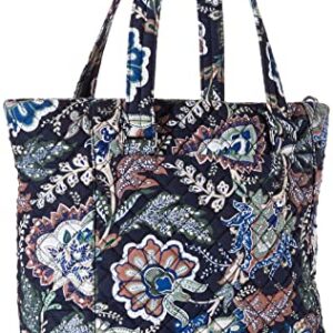 Vera Bradley Women's Cotton Multi-Strap Shoulder Satchel Purse, Java Navy Camo - Recycled Cotton, One Size