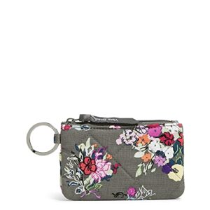 vera bradley women's cotton deluxe zip id case wallet with rfid protection, hope blooms - recycled cotton, one size