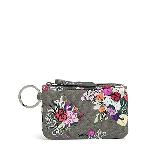 Vera Bradley Women's Cotton Deluxe Zip ID Case Wallet With RFID Protection, Hope Blooms - Recycled Cotton, One Size