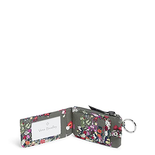 Vera Bradley Women's Cotton Deluxe Zip ID Case Wallet With RFID Protection, Hope Blooms - Recycled Cotton, One Size