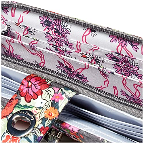 Vera Bradley Women's Cotton Turnlock Wallet With RFID Protection, Hope Blooms - Recycled Cotton, One Size