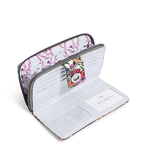 Vera Bradley Women's Cotton Turnlock Wallet With RFID Protection, Hope Blooms - Recycled Cotton, One Size