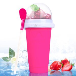 ansamly slushy maker cup,tik tok magic quick frozen smoothies cups,ice cream maker cup with travel easy-carry,slushies and homemade milk shake in minutes,pink