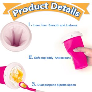 Ansamly Slushy Maker Cup,TIK TOK Magic Quick Frozen Smoothies Cups,Ice Cream Maker Cup with Travel Easy-carry,Slushies and Homemade Milk shake in Minutes,Pink