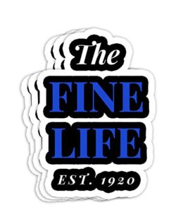 the fine life est. 1920 zeta phi z-phi beta gift decorations - 4x3 vinyl stickers, laptop decal, water bottle sticker (set of 3)