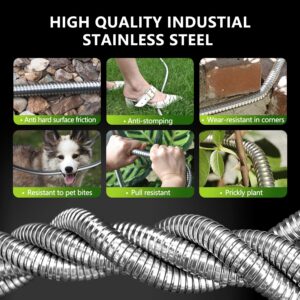 Metal Short Garden Hose 6 ft, 8 ft, 12 ft Flexible Stainless Steel Garden Hose 15 ft, 30 ft, 50 ft Heavy Duty Water Hose Flexible Water Hose (12FT)