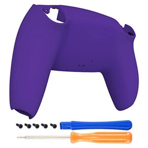 extremerate purple soft touch grip custom back housing bottom shell compatible with ps5 controller, replacement back shell cover compatible with ps5 controller