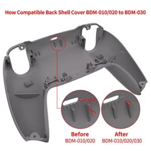 eXtremeRate Purple Soft Touch Grip Custom Back Housing Bottom Shell Compatible with ps5 Controller, Replacement Back Shell Cover Compatible with ps5 Controller