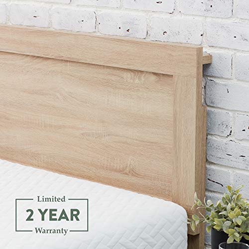 Edenbrook Delta King Bed Frame with Headboard – No Box Spring Needed – Compatible with All Mattress Types – Wood Slat Support – King Size Wood Platform Bed Frame – Golden Maple