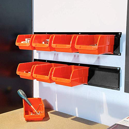 Wallmaster 8-Bin Storage Bins Garage Rack System & Garage Storage Tool Organizer System Heavy Duty Tools