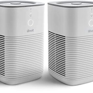 LEVOIT Air Purifier for Home Bedroom, HEPA Fresheners Filter Small Room Cleaner with Fragrance Sponge for Smoke, Allergies, Pet Dander, Odor, Dust Remover, Office, Desktop, Table Top, 2 Pack, White