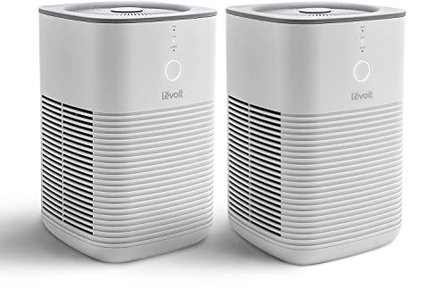 LEVOIT Air Purifier for Home Bedroom, HEPA Fresheners Filter Small Room Cleaner with Fragrance Sponge for Smoke, Allergies, Pet Dander, Odor, Dust Remover, Office, Desktop, Table Top, 2 Pack, White