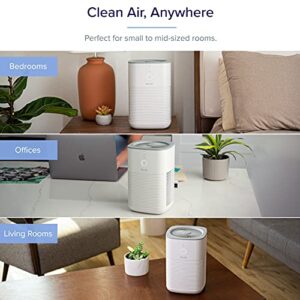 LEVOIT Air Purifier for Home Bedroom, HEPA Fresheners Filter Small Room Cleaner with Fragrance Sponge for Smoke, Allergies, Pet Dander, Odor, Dust Remover, Office, Desktop, Table Top, 2 Pack, White