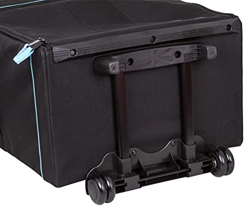 ArtBin 6922SP Tote Express Rolling Portable Art Craft & Sewing Storage Organizer Bag with Wheels-Fits Sewing Machine, 0, Black/Aqua