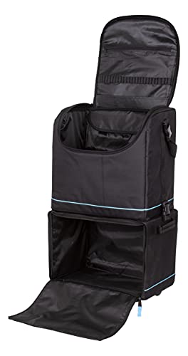 ArtBin 6922SP Tote Express Rolling Portable Art Craft & Sewing Storage Organizer Bag with Wheels-Fits Sewing Machine, 0, Black/Aqua