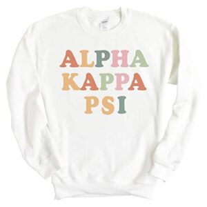 alpha kappa psi for everyone sweatshirt - fraternity crewneck sweatshirt white