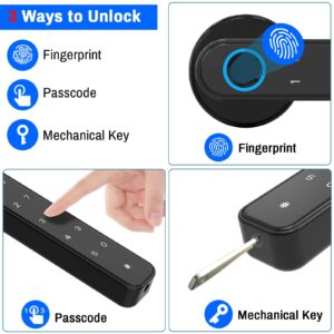 Secustone Fingerprint Door Lock, Smart Lock, Keyless Entry Door Lock, Door Locks with Keypads, Passcode, Fingerprint, and Keys, Door Knob Easy to Install for Home, Apartment, Office, Bedroom, Black