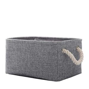 creadard fabric storage basket, foldable linen storage box for nursery and home, collapsible canvas shelf basket for wardrobe or bedroom, grey