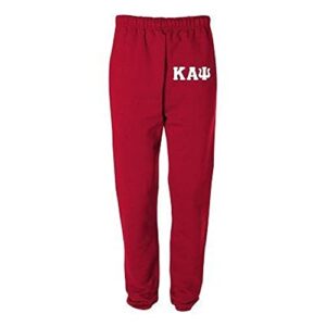 kappa alpha psi greek lettered thigh sweatpants x-large red