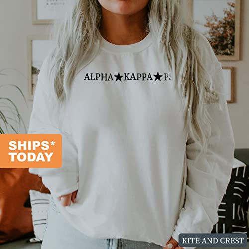 Alpha Kappa Psi You're A Star Sweatshirt - Fraternity Crewneck Sweatshirt White