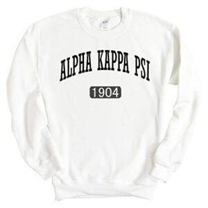 alpha kappa psi weekender sweatshirt - fraternity crewneck sweatshirt white