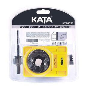 KATA 1-3/8" - 1-3/4" Door Lock Installation Kit for Wooden Doors with Guide Template,Door Lock Hole Saw,Carbon Steel