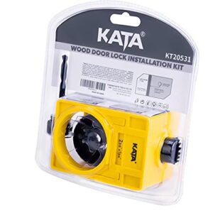 KATA 1-3/8" - 1-3/4" Door Lock Installation Kit for Wooden Doors with Guide Template,Door Lock Hole Saw,Carbon Steel