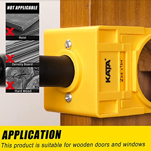 KATA 1-3/8" - 1-3/4" Door Lock Installation Kit for Wooden Doors with Guide Template,Door Lock Hole Saw,Carbon Steel