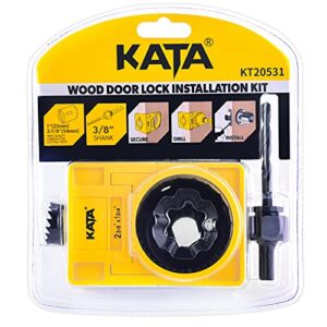 KATA 1-3/8" - 1-3/4" Door Lock Installation Kit for Wooden Doors with Guide Template,Door Lock Hole Saw,Carbon Steel