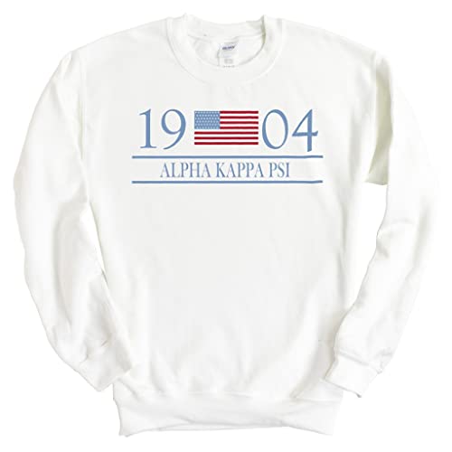 Alpha Kappa Psi Candidate Sweatshirt - Fraternity Crewneck Sweatshirt White