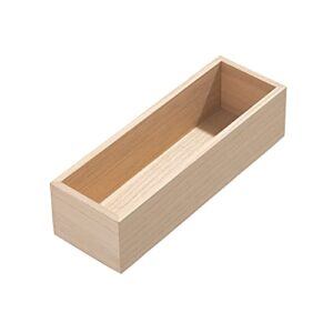 iDesign Renewable Paulownia Wood Collection Drawer Organizer Bin, 3.3" x 10" x 2.5", Natural