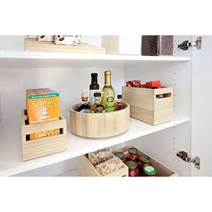 iDesign Renewable Paulownia Wood Collection Storage Bin with Handles, 10" x 7.5" x 6", Natural