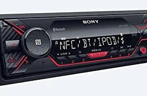 Sony DSX-A410BT Single Din Bluetooth Front USB AUX Car Stereo Digital Media Receiver Bundled with Earbuds (No CD Player)