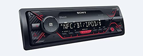 Sony DSX-A410BT Single Din Bluetooth Front USB AUX Car Stereo Digital Media Receiver Bundled with Earbuds (No CD Player)