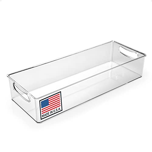 Pikanty - 15" Refrigerator organizer bin clear. Made in USA