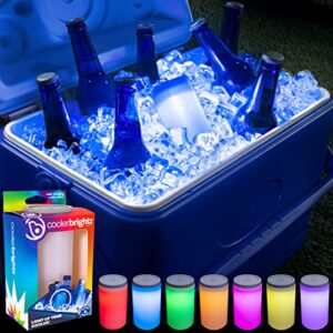brightz coolerbrightz can shaped led ice chest light, color morphing - waterproof color changing led light for inside coolers - great for camping, tailgating, backyard bbq, parties, and more