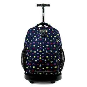 J World New York Sunny Rolling Backpack for Kids and Adults, Game, 17 X 11.5X 5.5 (H X W X D)