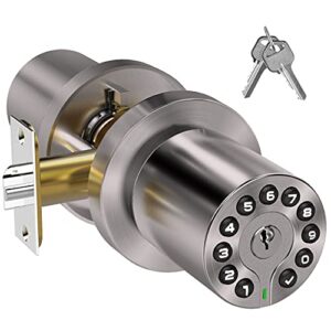 bothstar keypad door knob with key,keyless entry door lock, code locks door knob, auto lock,50 user code,easy to install,for home,office,hotel,bedroom,garage,no deadbolt