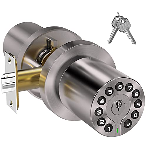 BOTHSTAR Keypad Door Knob with Key,Keyless Entry Door Lock, Code Locks Door Knob, Auto Lock,50 User Code,Easy to Install,for Home,Office,Hotel,Bedroom,Garage,No Deadbolt