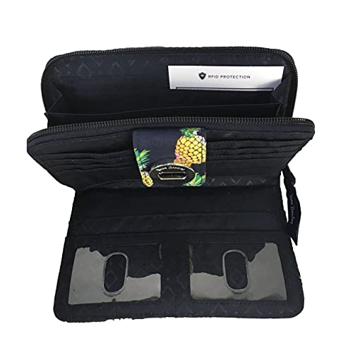 Vera Bradley Turnlock Wallet RFID Protection, Pineapple Toucan Party
